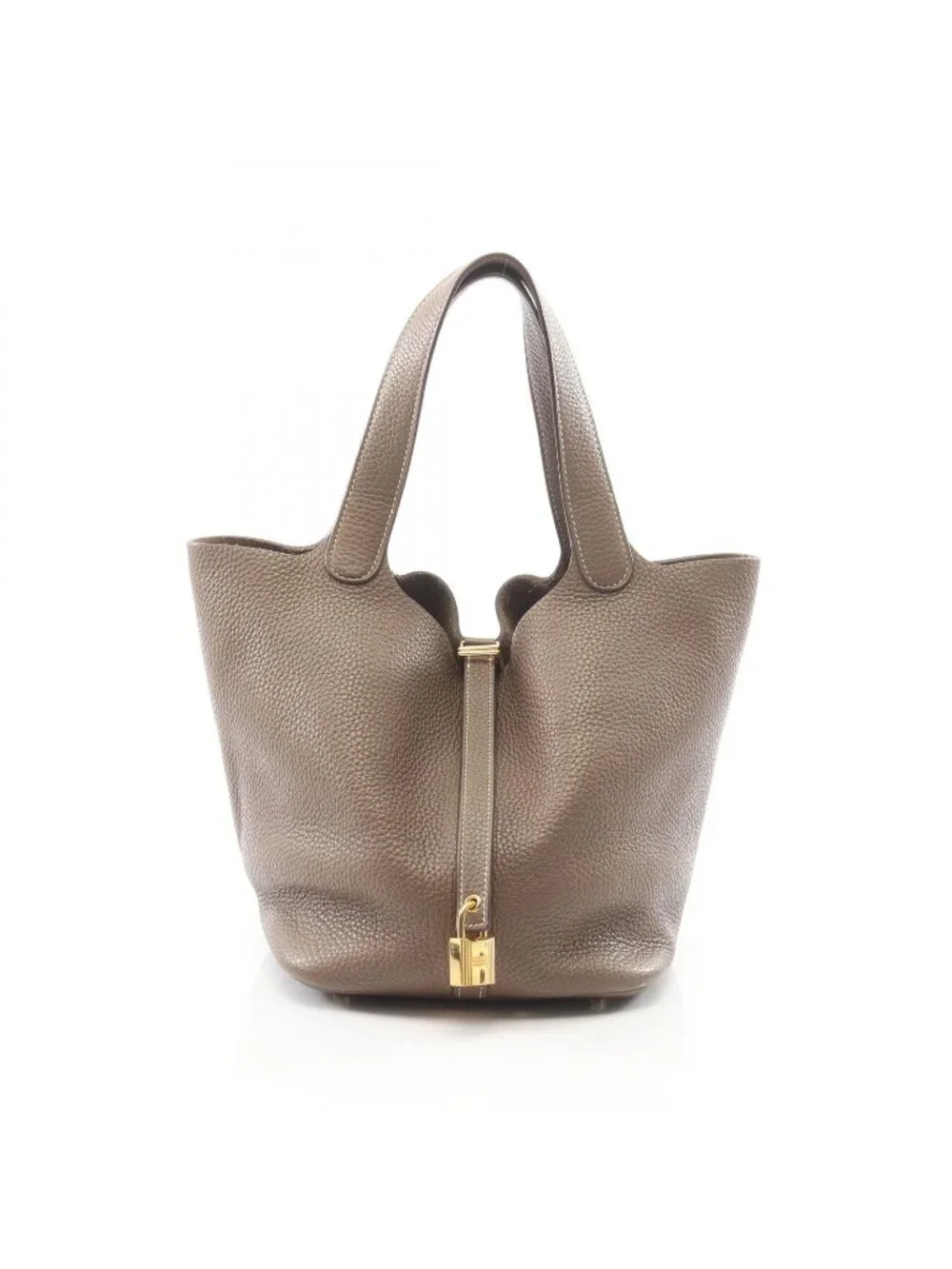 Hermes Handbag Picotin Lock MM Etoupe Leather